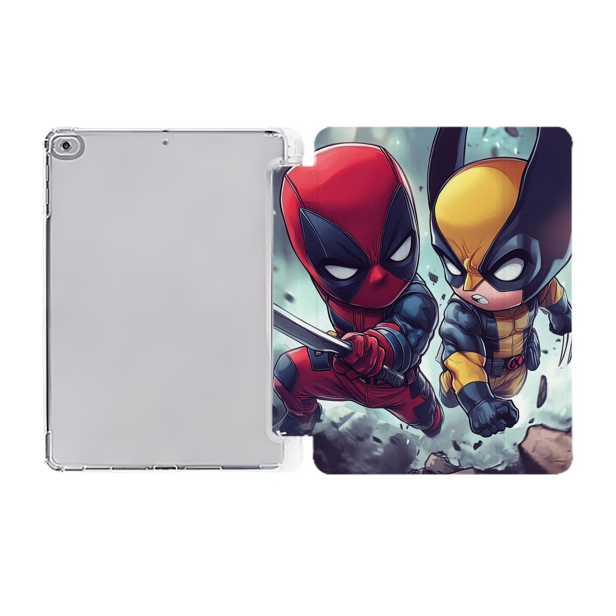 （画像用） Deadpool デッドプール IPad ケース ペン収納付き 三つ折りスタンド PUレザー×シリコン 対応機種9.5/10.5/10.9インチ